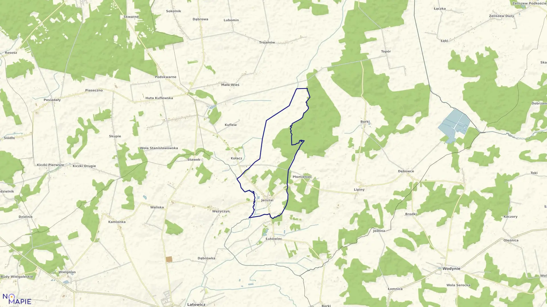 Mapa obrębu JERUZAL w gminie Mrozy